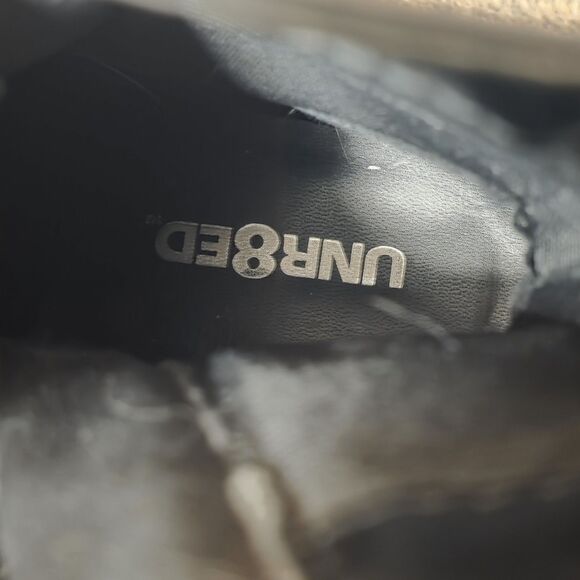 Unr8ted Black Boots Size 9 High Top Zipper Side Lace Up Moto Goth Dress Chunky - Picture 5 of 9